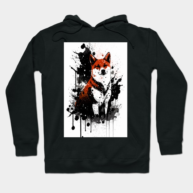 Shiba Inu Ink Portrait Hoodie by TortillaChief